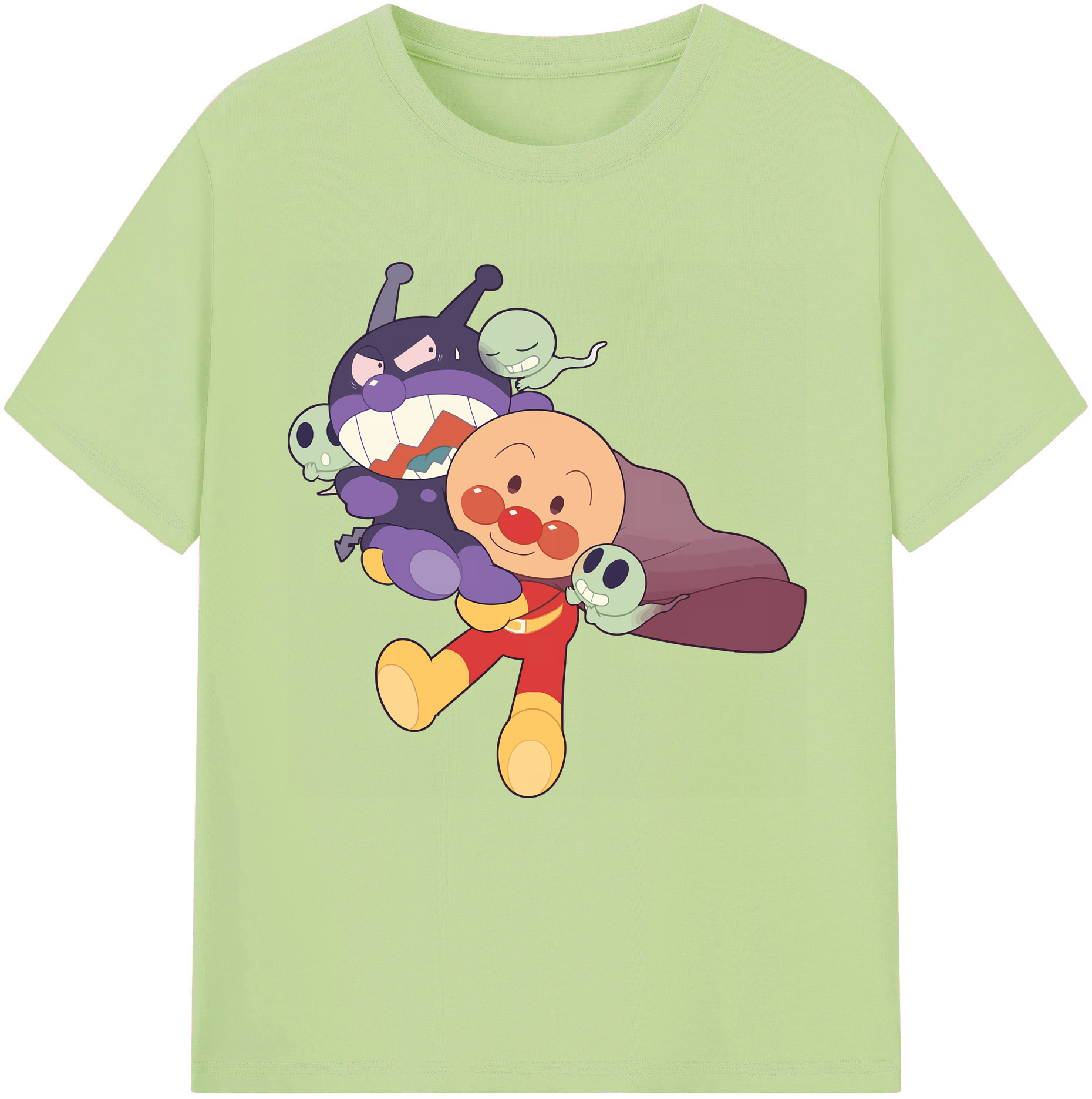 （画像用） アンパンマン Anpanman 綿100％半袖Tシャツ（フロントプリント）